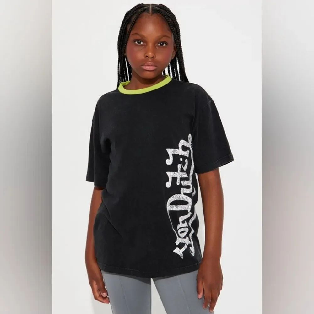 Von Dutch 🎁 Mini Washed Oversize Tee Black & Green
